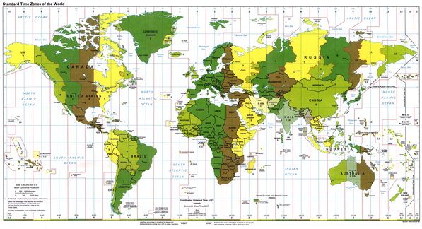 World Time Zones Map